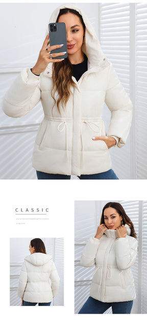 WAN827  Women's Petite Slim Winter Hooded Cotton-Padded Jacket