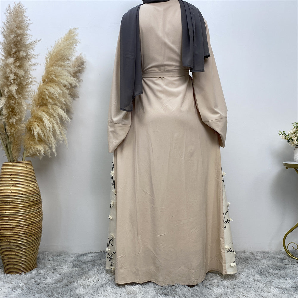 1789 Floral embroidery muslim abaya dress