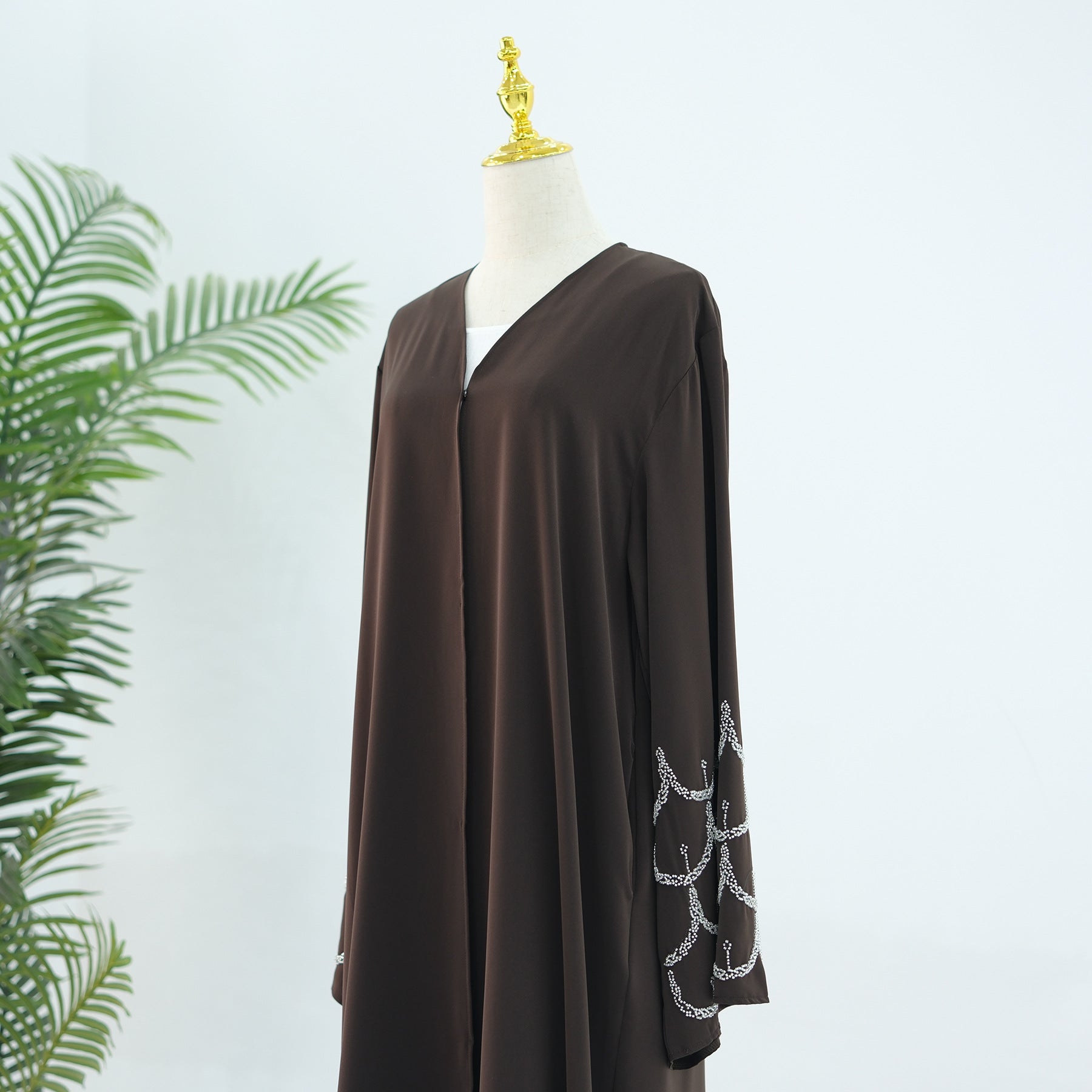 LR864  Plain hand-beaded cardigan