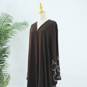 LR864  Plain hand-beaded cardigan