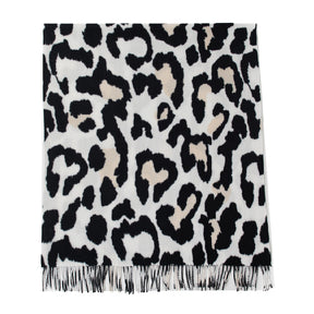 FH24-5771 Faux Cashmere Scarf Black Cow Pattern hijab  scarf  printed scarf  winter scarf