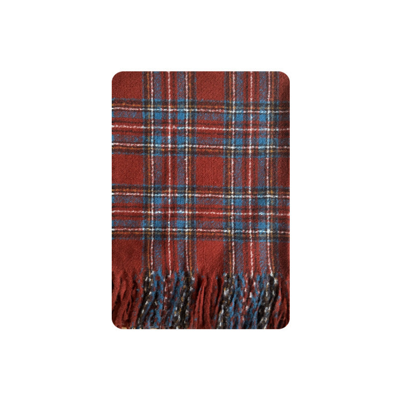 TLQHZZ-123 plaid stripe winter scarf