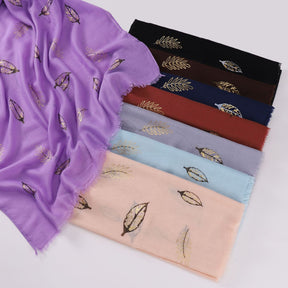 W-0039 printed hot stamping TR cotton linen hijab scarf