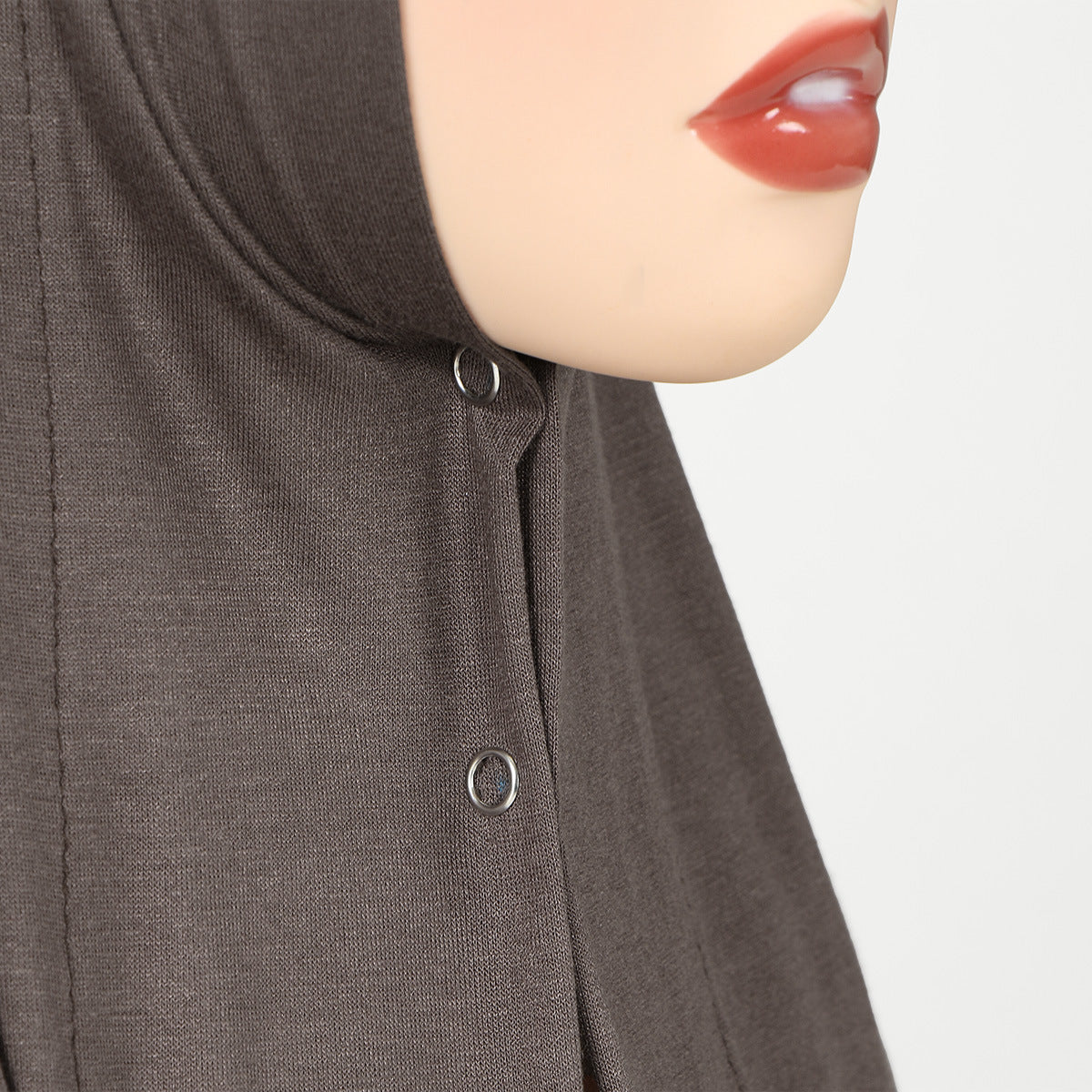 BFL001  Breathable Mercerized Cotton Button Jersey Hijab