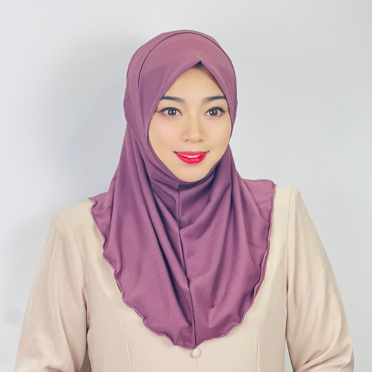 TD47-019  Solid color crystal hemp hem hijab