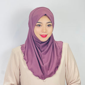 TD47-019  Solid color crystal hemp hem hijab