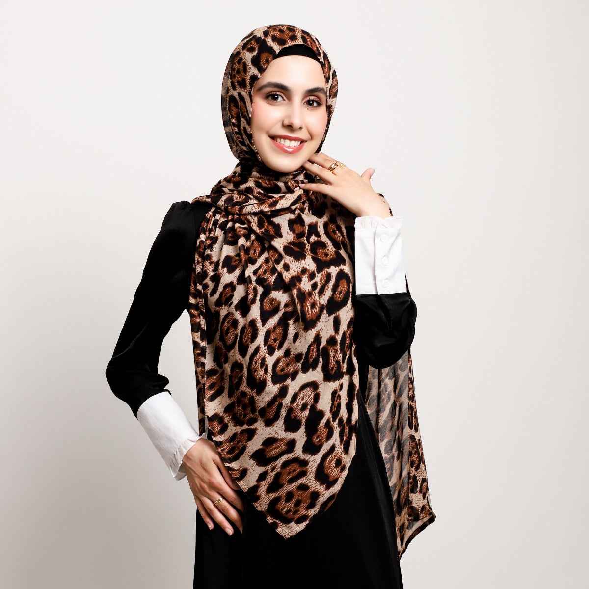 MD1-3 Printed double stitch long scarf soft and breathable hijab pattern collection