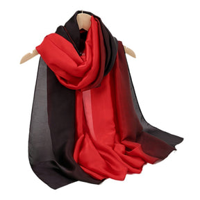 ZS150 gradation color satin silk hijab scarf