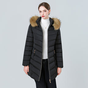 YAXF-8809  Women's Mid-Length Slim Winter Cotton-Padded Puffer Jacket