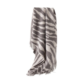 FH24-5770 Silver-grey animal print shawl scarf  winter scarf