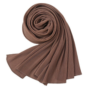 YW141 plain pleated chiffon hijab