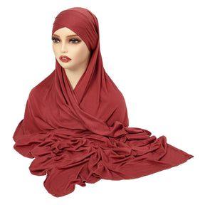 8216  Solid color forehead cross head scarf Middle East Malay headscarf Amazon hijab scarf hat