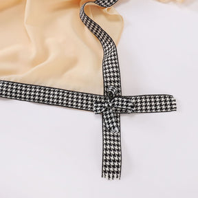 W-0065 plain pearl chiffon Ribbon bow kerchief hijab scarf