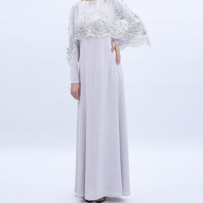 9504 Sequin embroidered cape muslim abaya dress