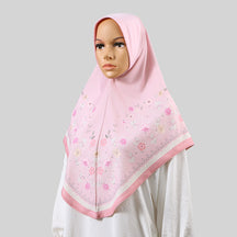 MSL235  Floral Printed Polyester Instant Hijab