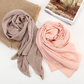 MSL063 plain Simulated silk hijab scarf