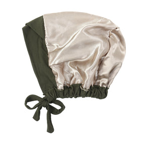 JN001  Plain Satin-Lined Polyester Tie Back Hijab Cap