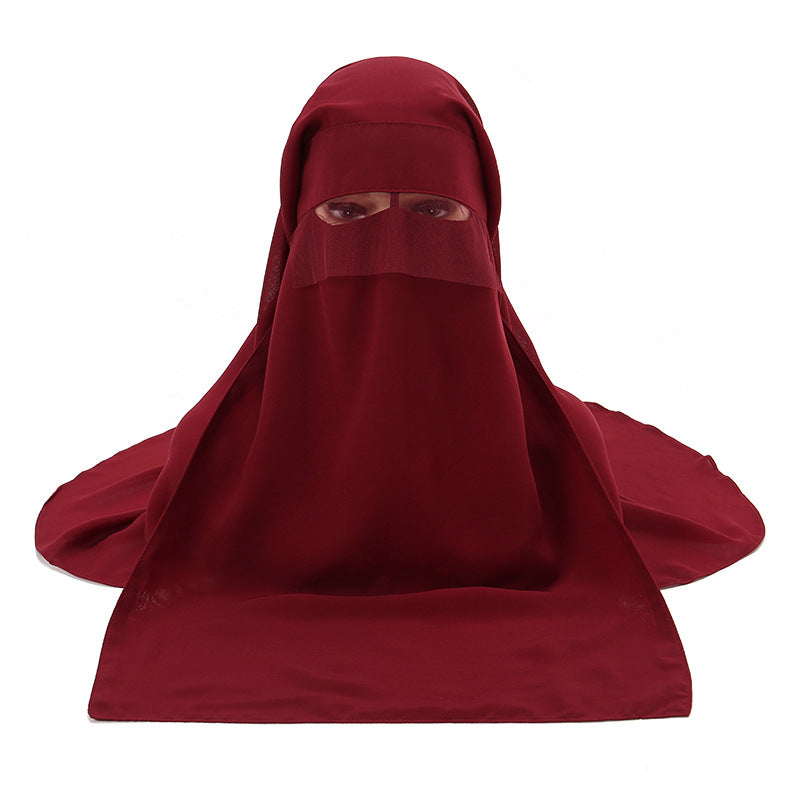 YW237 plain hood mask hijab