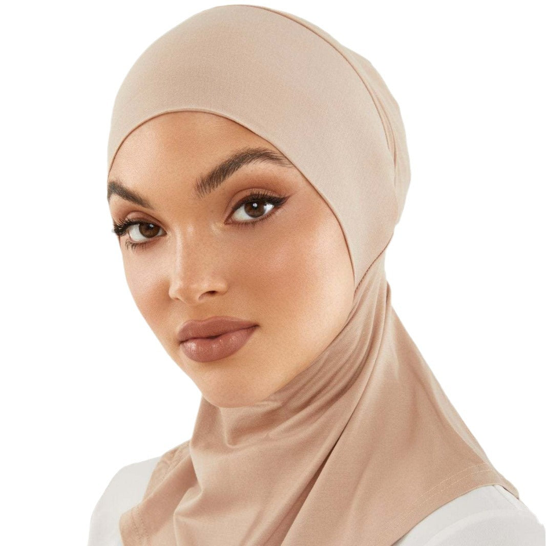 HM068 Muslim new shawl pullover hat solid color headscarf