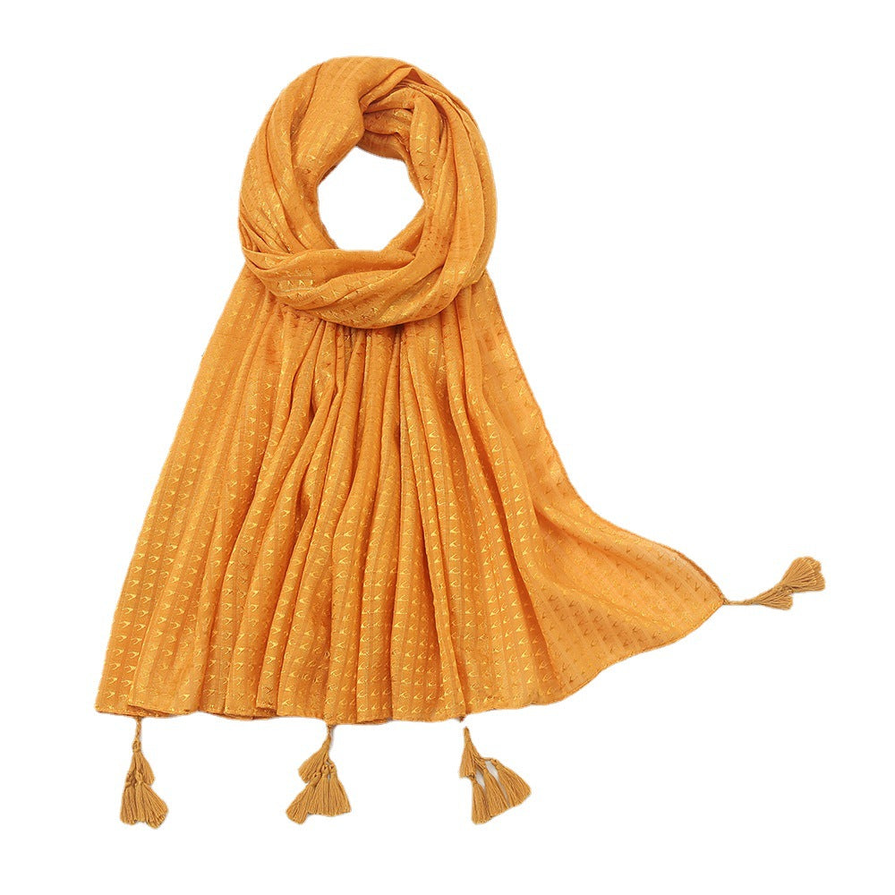 VS488 plain tassel hijab scarf