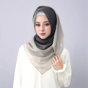 FH164  110*110cm  Printed Ombre Voile Square Scarf