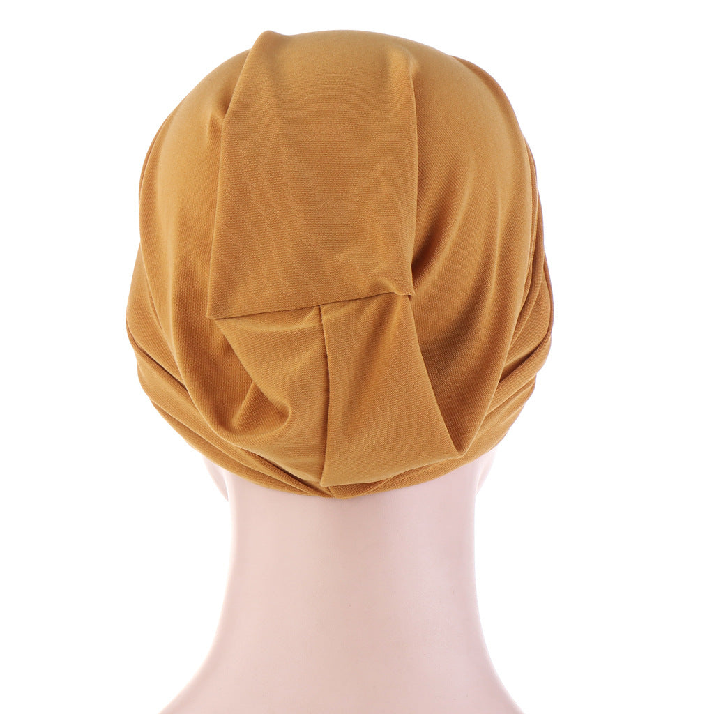 TJM-水晶麻三条杠 plain hijab turban hat