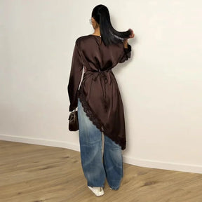 T04  Casual Fashion Slim Fit Abaya Long Dress