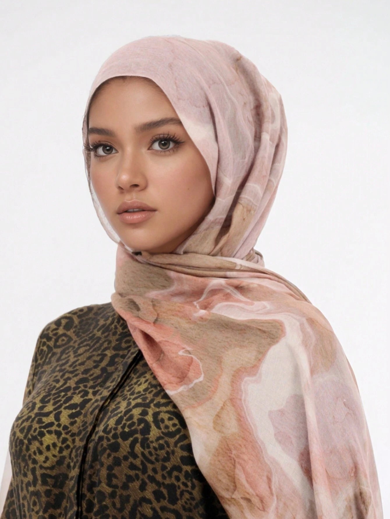 MYM07 Light Pink Modal print hijab