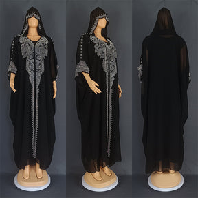 8890 Rhinestone Hooded Dress and Bra