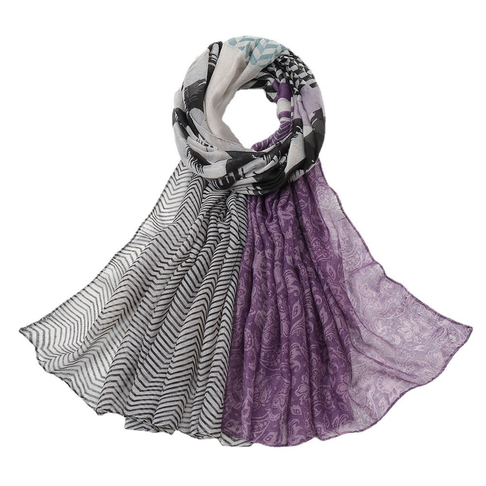 VS502 printed voile hijab scarf