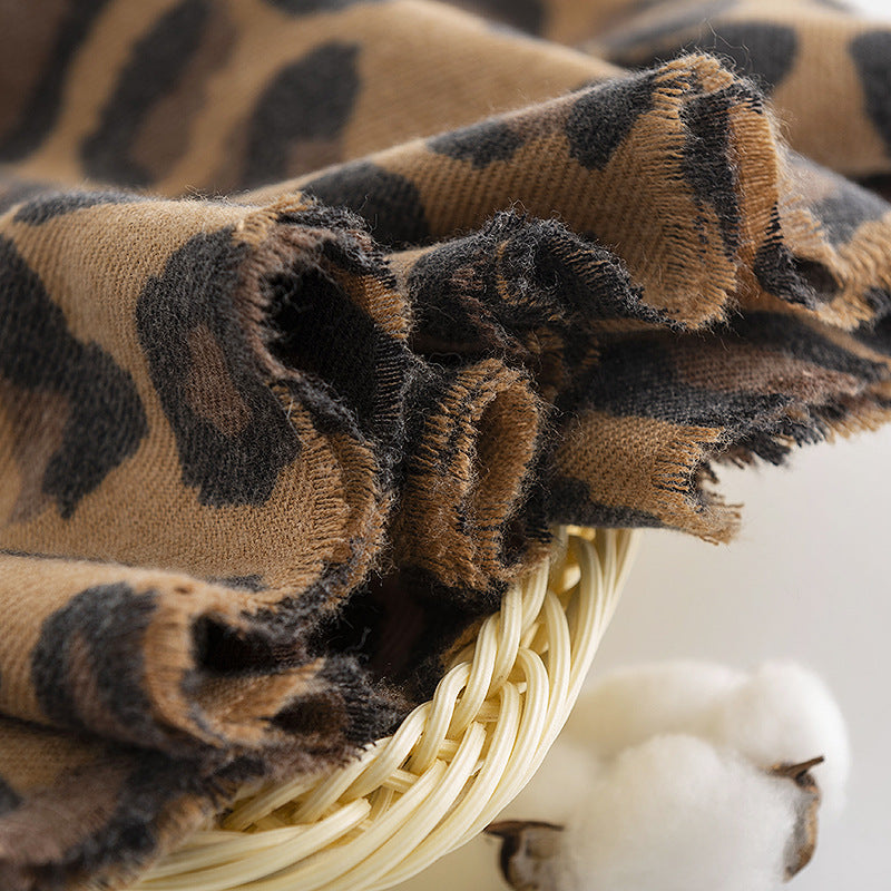 FH23-5104 Leopard print printed winter scarf