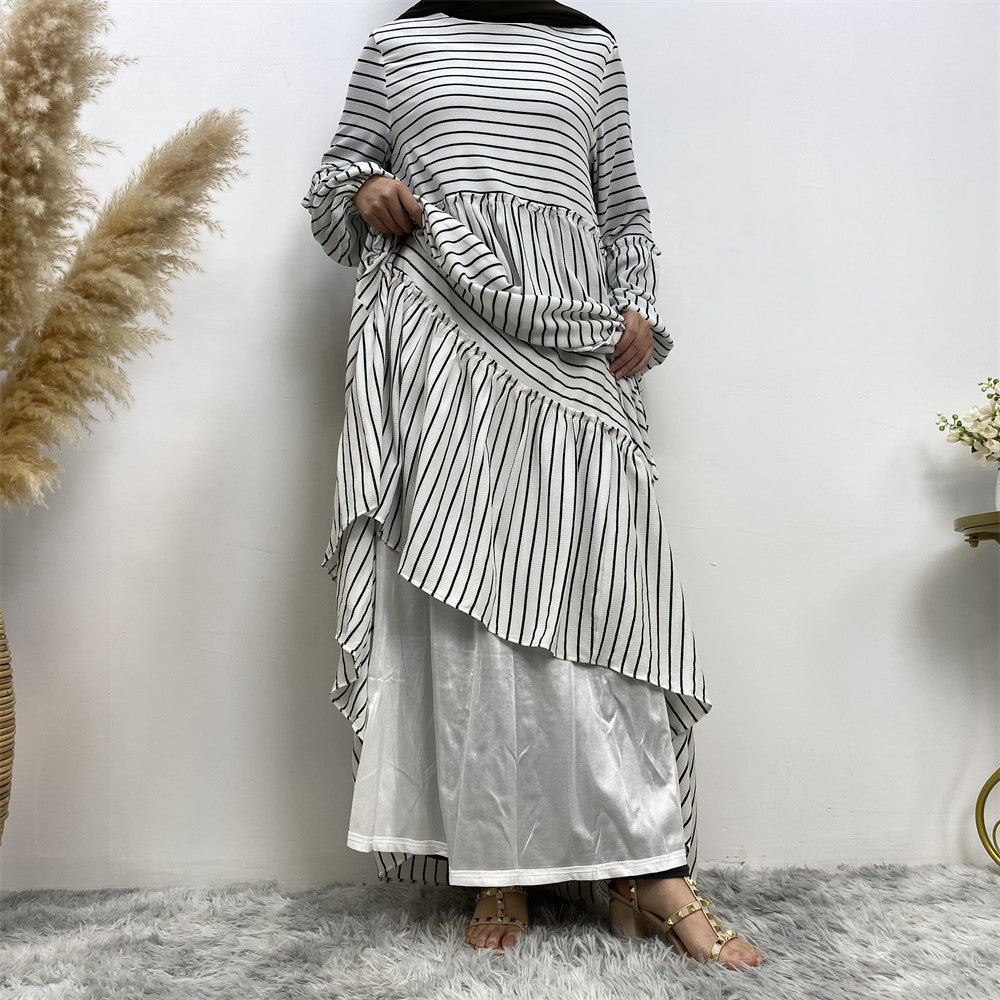 6400-1 stripe abaya dress