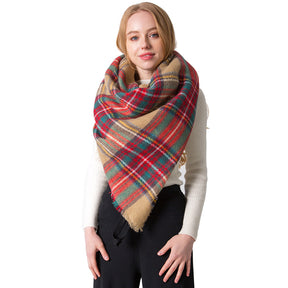 JH-FJXGZ 140*140 stripe lattice winter square scarf