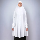 MSL096  Crystal Linen Double Layer Hijab - With Sleeves