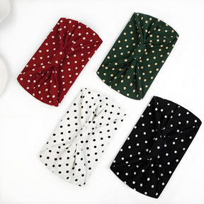 001  Fashion Polka Dot Wide-Band Polyester Headband