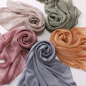 B-240510-1  Crumpled silk scarf (MOQ:2)
