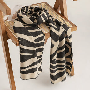 FH23-5106 zebra print winter scarf