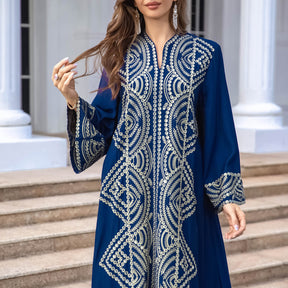 SMT014   Women's evening dress Muslim women's robe sequin embroidery abaya wholesale abaya	Dresses/gowns