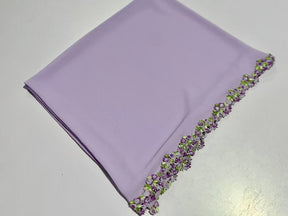 198#  Floral Embroidered Polyester Open Abaya + Slip Dress Set - Hijab sold separately