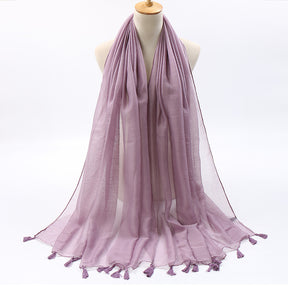 VS209 tassel voile tudung plain