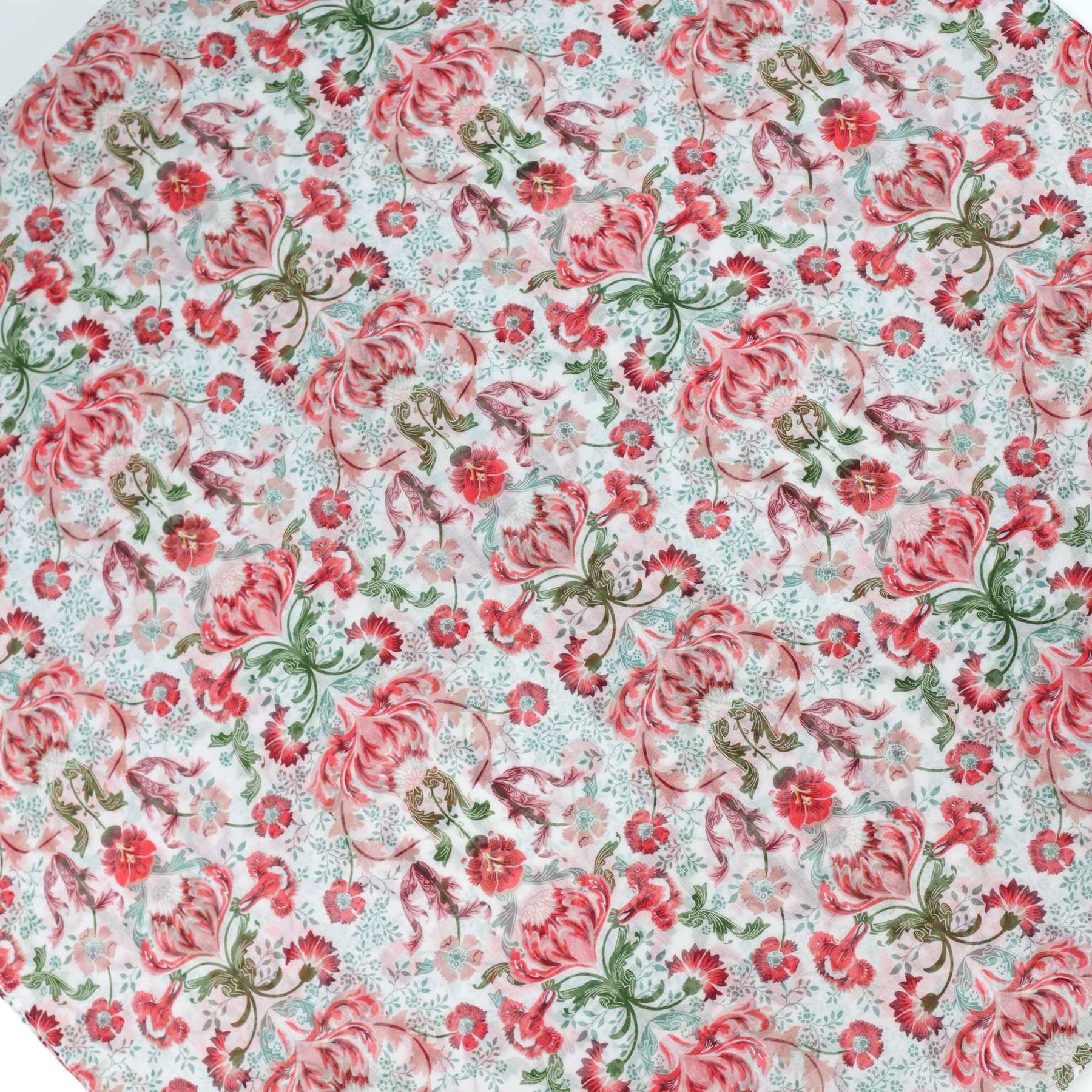 JY230514 Small red flower printed Encryption voile scarf