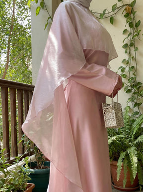 9592  Plain long-sleeve tie-belt long dress abaya