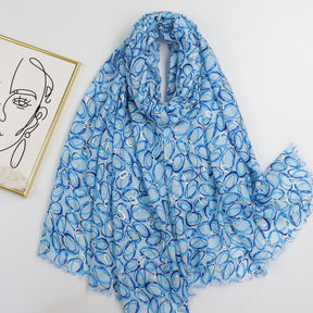 JY230314 The Circle hot stamping printed scarf