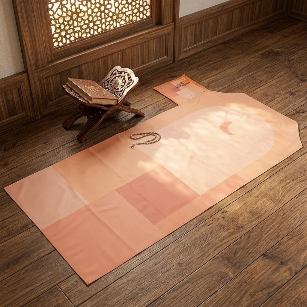 301126  Outdoor Portable Keychain Printed Polyester Prayer Rug