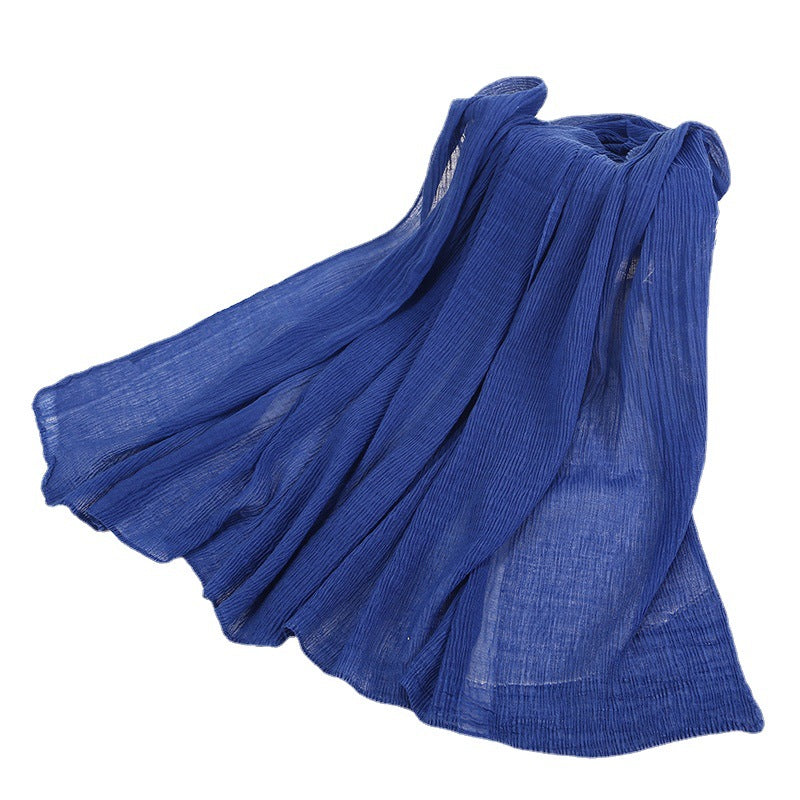 MSL066 pleated plain TR COTTON hijab scarf