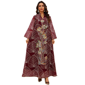 AB485  Mesh Embroidered Maxi Dress Ethnic Women's Clothing