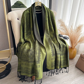 ZM001  Cashew Print Faux Cashmere Double-Sided Autumn Winter Scarf