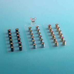 C-1045  Elegant Strong Magnetic Clasp Set with Colored Diamonds