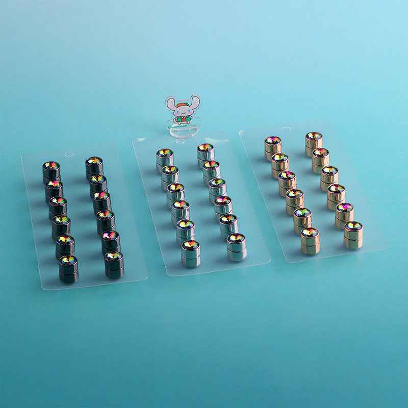 C-1045  Elegant Strong Magnetic Clasp Set with Colored Diamonds