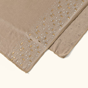 YW425  Mercerized Cotton Special-Shaped Hotfix Rhinestone Hijab